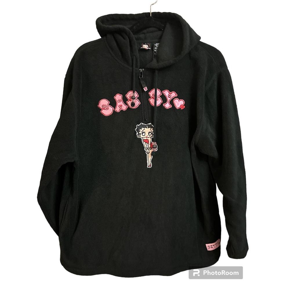 Vintage  Y2K 2005 Betty Boo SASSY black hoodie fleece size M